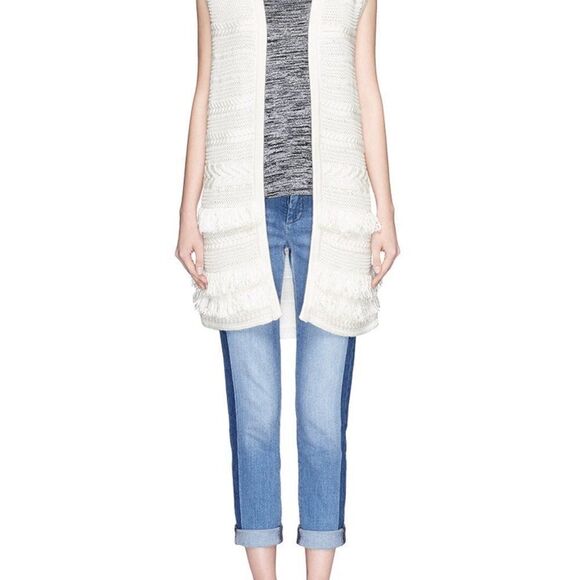 NWOT Vince Fringed Cable Knit Vest Cardigan - Picture 5 of 5